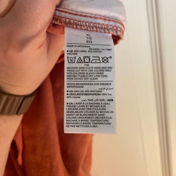 Coral Old Navy wide-leg linen pants (XL) NWT - Picture 4 of 5